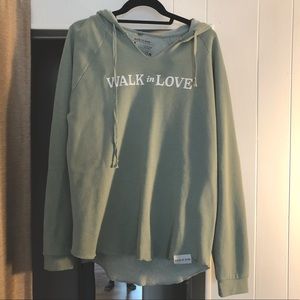 Walk in Love. mint green sweatshirt